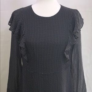 Who What Wear Black Polka Dot Dress